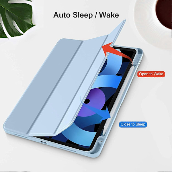 Fodral Kompatibelt med iPad Air 4:e Generation 2020 10,9 Tum [Pennhållare/2:a Pennladdning] [Automatisk Sömn/Vakna], Trivikt Stativ Smart Fodral Kompa