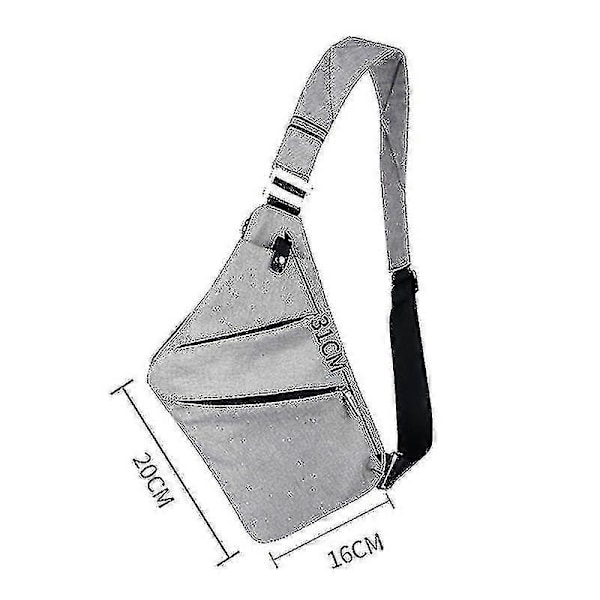 Miesten Crossbody Sling -laukku vedenpitävä olkalaukku rintareppu varkaudenestolaukku vyölaukku