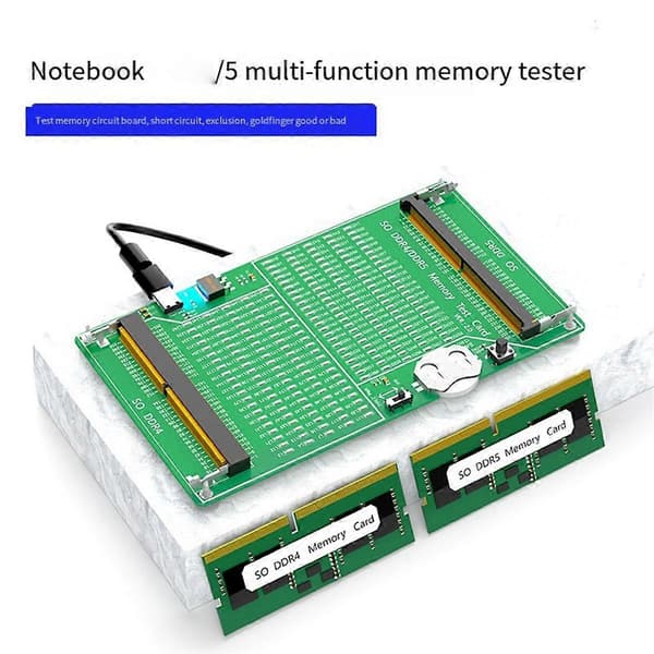 Laptop Minnetester DDR4/DDR5 2-i-1 Minnetester med Lys Multifunksjonell Bærbar Minnetest