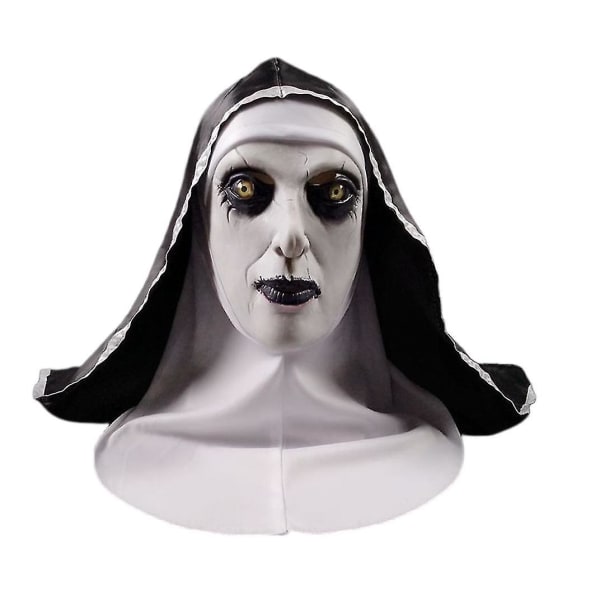 Skrämmande nunnamask skräckrekvisita Halloween kostymdekorer