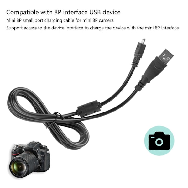 Högkvalitativ USB-datakabel 1/1.5M Längd 8Pin Kameror Laddare Data USB-kabel