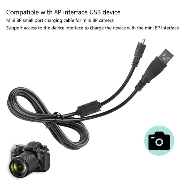 Højkvalitets USB-datakabel 1/1.5M Længde 8Pin Kamera Oplader Data USB-kabel