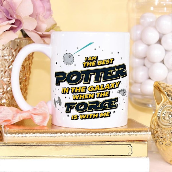 Potter Krus Bedst i Galaksen The Force is with Me Sjov Gave til Kolleger Keramisk 330 ml Krus