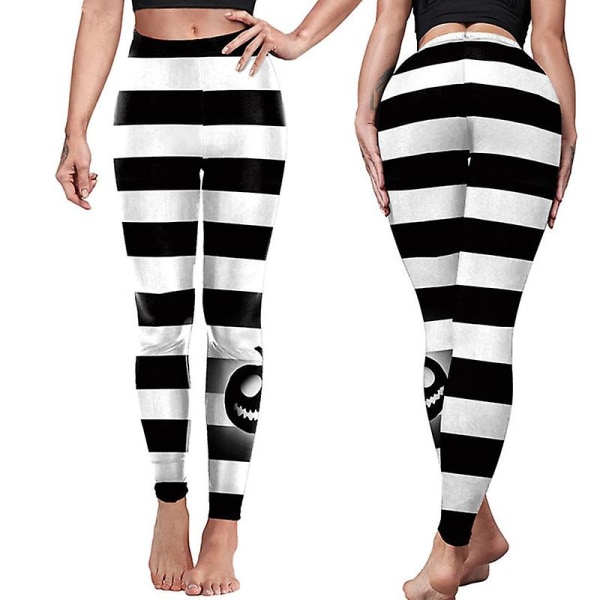 Träningsleggings för kvinnor Magkontroll Halloween yogabyxor Hög midja med printed leggings för kvinnor style 5 M