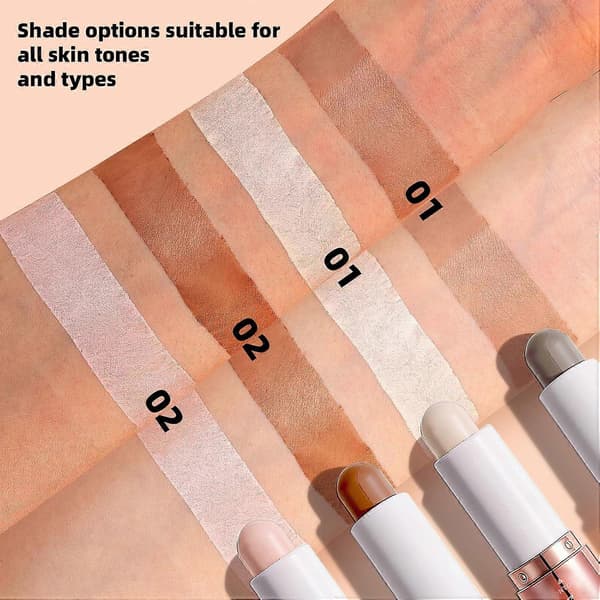 2-i-1 konturstift, krem dobbel highlighter concealer stift bronzer highlighter penn Dark brown