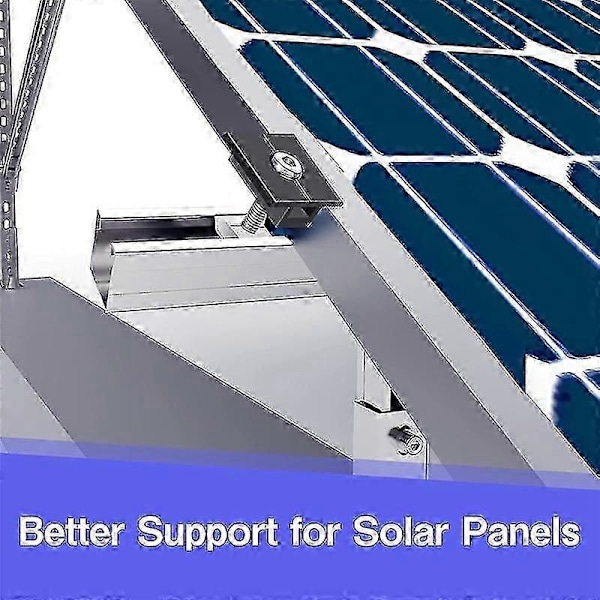 6-pack Mittklämma 30mm Svart T-formad Mittklämma Fotovoltaisk Justerbar Solpanel Mittklämma för Solpanel