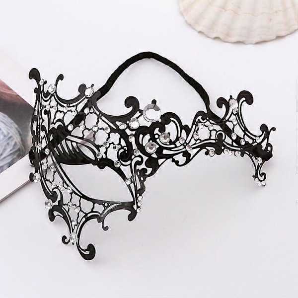 Maske til kvinder, skinnende rhinsten, venetiansk fest, prom ball, metalmaske