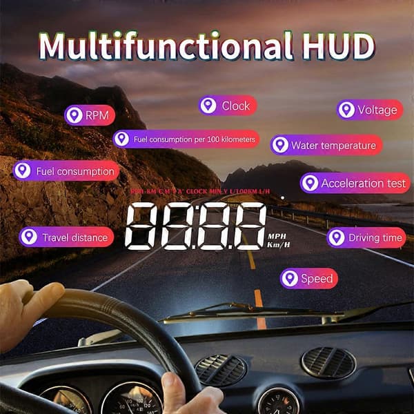 Bil HUD for Head Up Display Digital GPS for Smart Speedometer M5 Scanner Gauge V