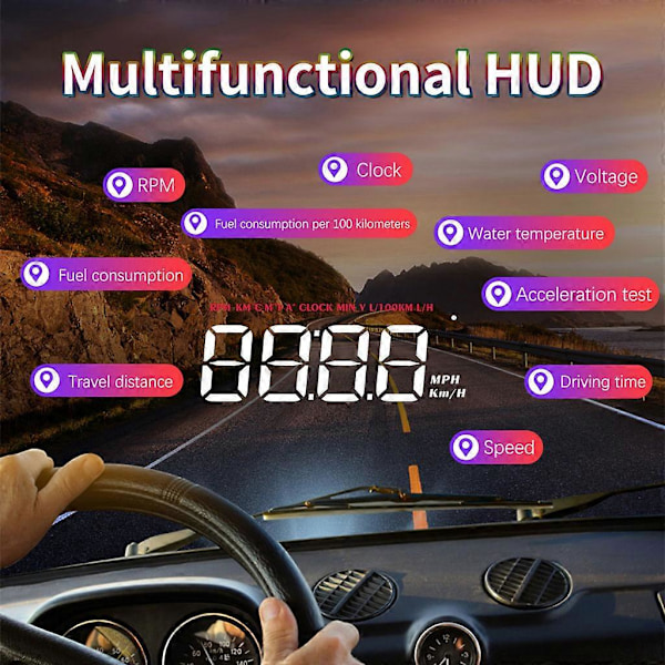 Bil HUD til Head Up Display Digital GPS til Smart Speedometer M5 Scanner Måler V