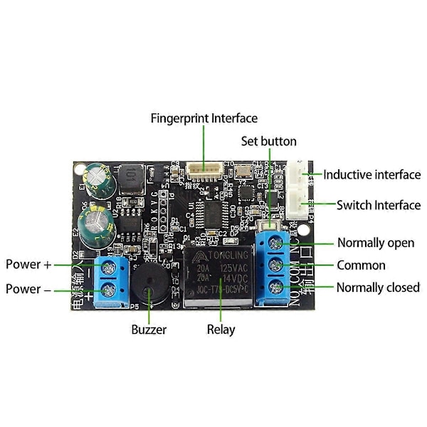 Sormenjälkitunnistusohjain NFC Sähkölukon Ohjausrelemoduuli IC-kortin Induktiokytkin IC an