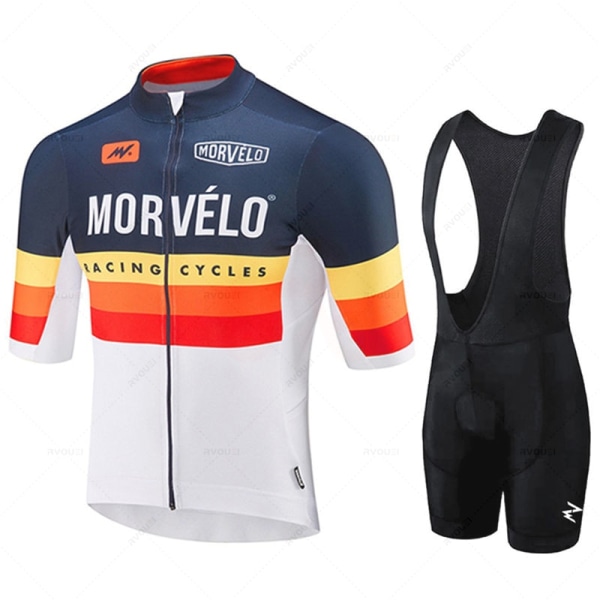 Morvelo Kesä Miesten Pyöräilyneulesarja Set Pyörä Vaatteet MTB Pyörä Vaatteet Lyhythihaiset Urheilut Ropa Maillot Ciclismo jersey set 18 M