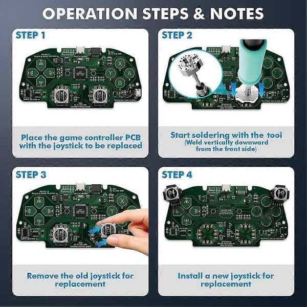 Joystick loddekolbespids sæt med C245 & 936 adaptere til PS5, PS4, til Xbox Series X S Switch controllere