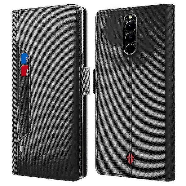 For Zte Nubia Red Magic 8 Pro 5g Lær Flip Cover Med Speil Kort Holder Stativ Beskyttende Telefon Deksel Boris