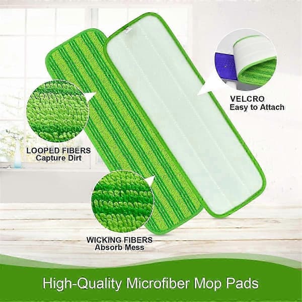 4 stk. Gjenbrukbare moppeputer for Wet Jet Mopp Refill Puter Erstatningsmoppeputer for Tre og Multi-Overflate Gulv