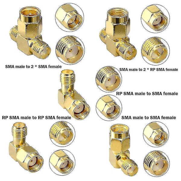 15 kpl Type Rf Antenniadapterisetti Sma-liittimellä Sma Uros Naaras Muunnin Wifi-antennin Jatkeeksi C