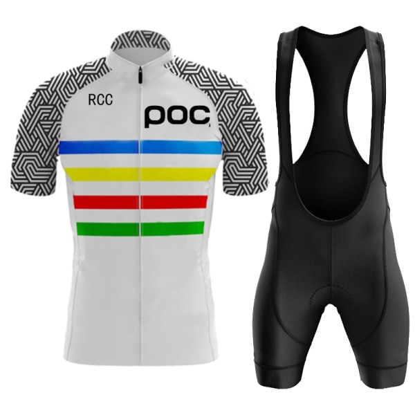 RCC POC Herr Team Cykeltröja Set Sommar Sport Racing Cykelkläder Cykelkläder Cykel MTB Maillot Ropa De Ciclismo Dark Grey Asian sizes-XS