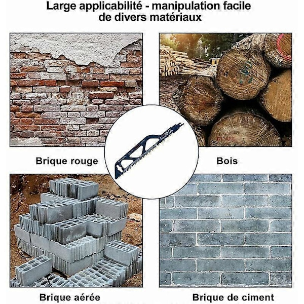 Sabelklinge i wolframcarbidstål til metal, træ, sten, sabeltilbehør til porebeton, mursten, beton, cementplader, længde (305m
