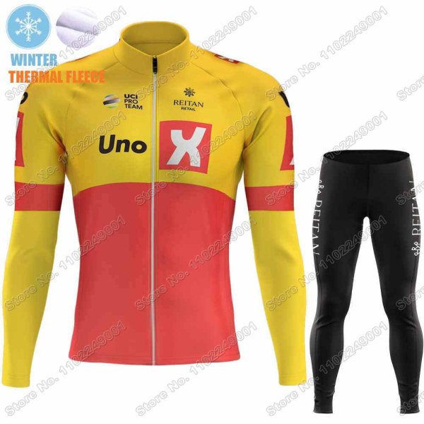2023 UNO-X Vinter cykeltrøjesæt Norsk Pro Team Cykeltøj Mænd Road Bike Suit Cykel Bib Tights Winter 3 M 292d | Winter | M |