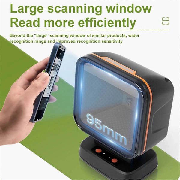 USB 2D Stregkodescanner Global Eksponering Desktop Flad Håndfri Højtydende Scanningsplatform 1D