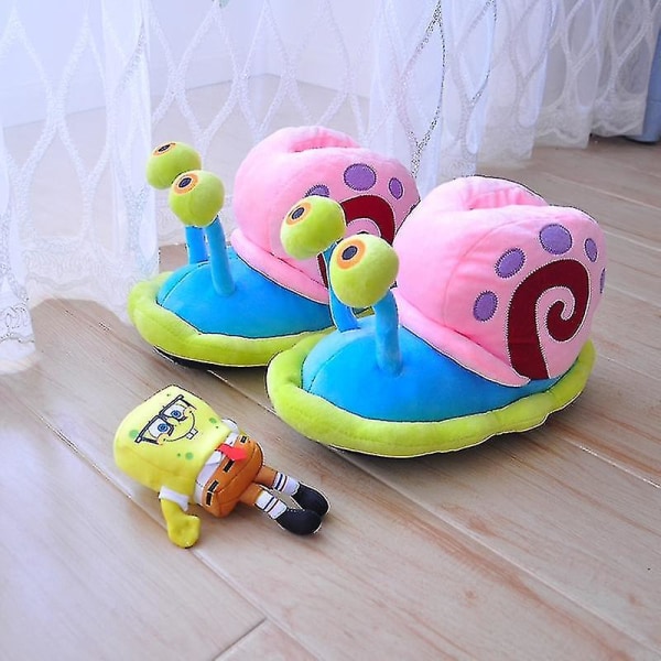 Cartoon Anime Series Gary The Snail Bag Hæl Bomullssko Myk Søt Plysj Baby Jenter Julegave style 2 XXL 43-44