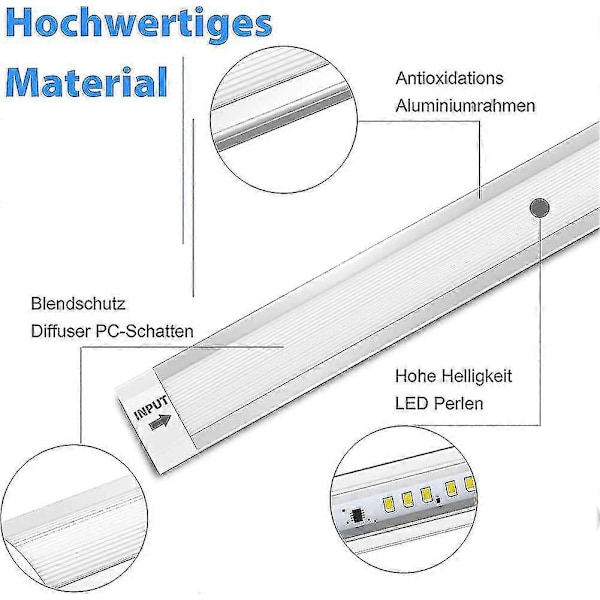 LED Underskabslampe, LED Køkkenbar Skabslampe Med Touch-Kontrol Og 33_s