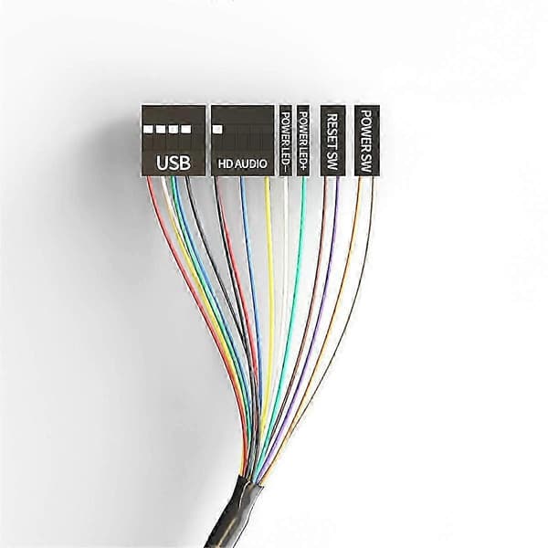 Desktop Computer Switch-knap med dobbelte USB-porte og Audio PC Ekstern Startknap 165cm Kabel