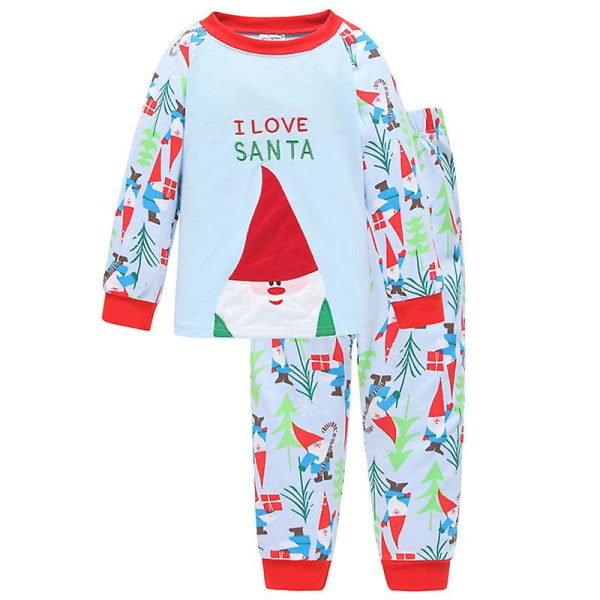 Lasten pyjamat Santa Elk -pyjamat, 2 set Blue Santa Claus 4-5 Years