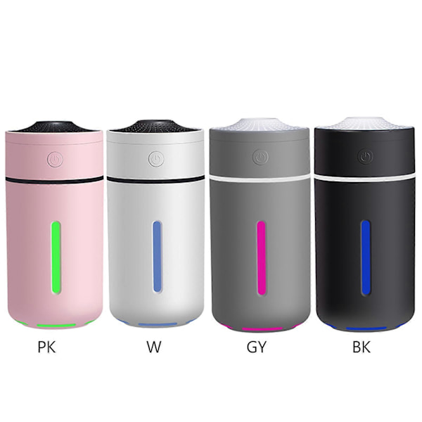 Kul Bil Mist Luftfukter USB Luftfukter Luftrenser med LED-lys for Soverom