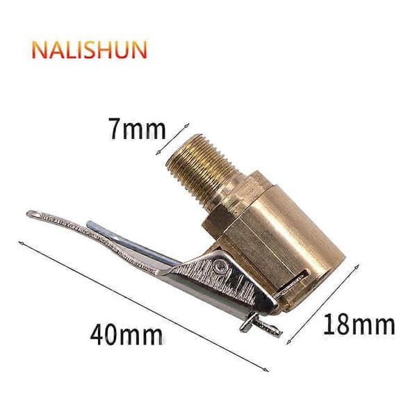 2-delad Bil Däckventil Adapter, 7mm Pumpmunstycke Mässing Inflationsventil Clip Clamp Anslutningsadapter