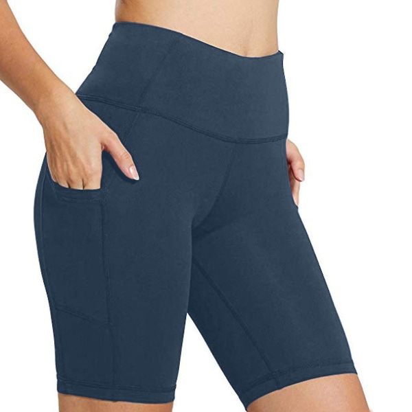 Tflycq Naisten Treeni Leggingsit Fitness Urheilu Juoksutaskut Leggingsit Jooga Housut Blue L