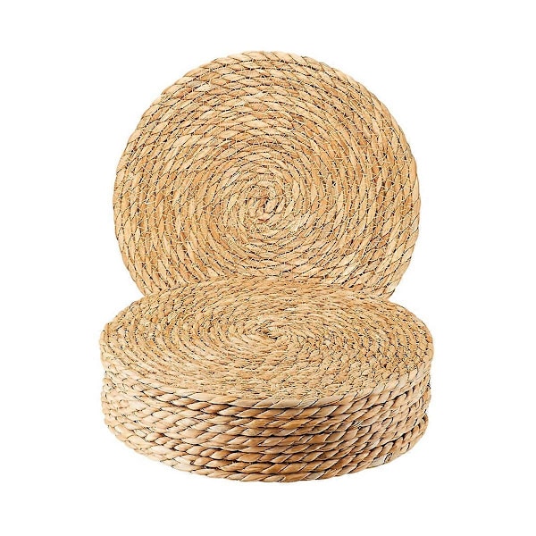 Runde Vævede Dækkeservietter Sæt med 10, 30 cm Boho Rattan Dækkeservietter Håndvævede Dækkeservietter, til Spisebord