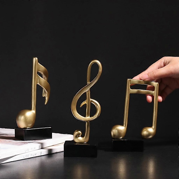 3 stk. Moderne Resin Musiknode Figur Statue til Boligindretning Skrivebord Kontor