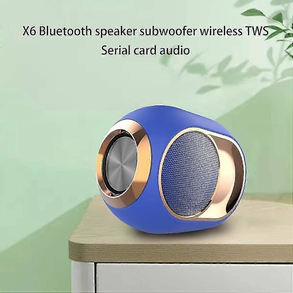 Nya Modeller Bluetooth 5.0 Subwoofer Stereo Hi-fi Tws Trådlös Bluetooth Högtalare Stöd För U Disk (blå)