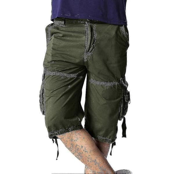 Herre Bomuld Ensfarvede Løse Shorts