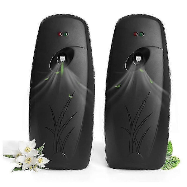 Automatisk Luftfräschare Dispenser 2-Pack, Väggmonterad eller Fristående, Intervall Spray Inställning för