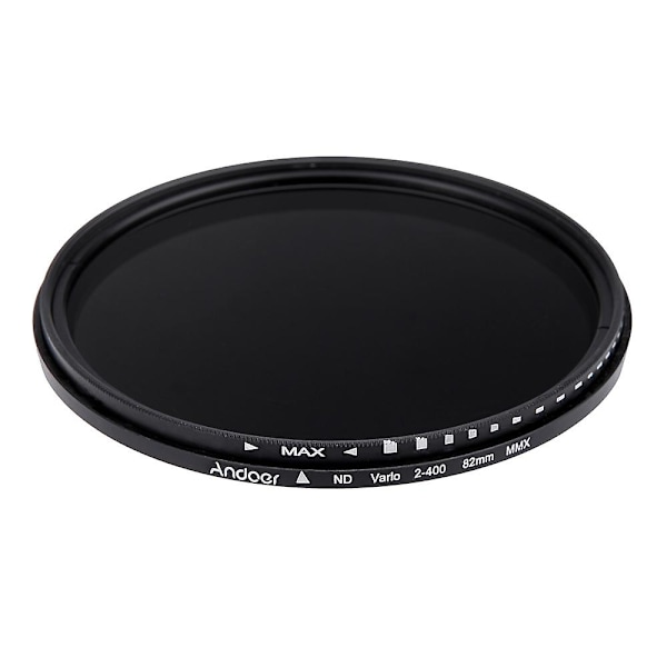 Andoer 82mm ND Fader Neutraali Tiheys Säädettävä ND2 - ND400 Vaihtuva Suodin Canon Nikon DSLR Ca -kameroille