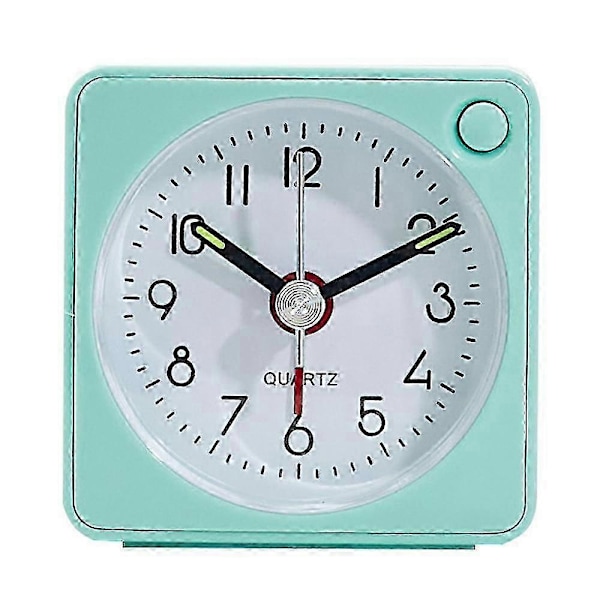 Liten Batteridriven Reseväckarklocka med Snooze-funktion, Ljus och Tyst