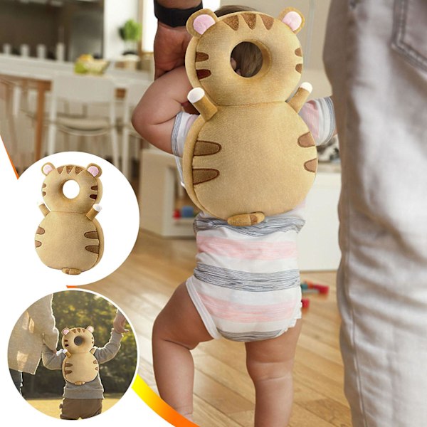 Svart Fredagserbjudanden Överraskning Baby Walker Huvudskydd Ryggsäck Bär, Småbarn Huvudskydd Pad, Tiger (FMY)