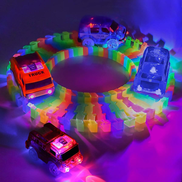 4-pakning lekebiler med 5 LED-lamper Förpackning 2