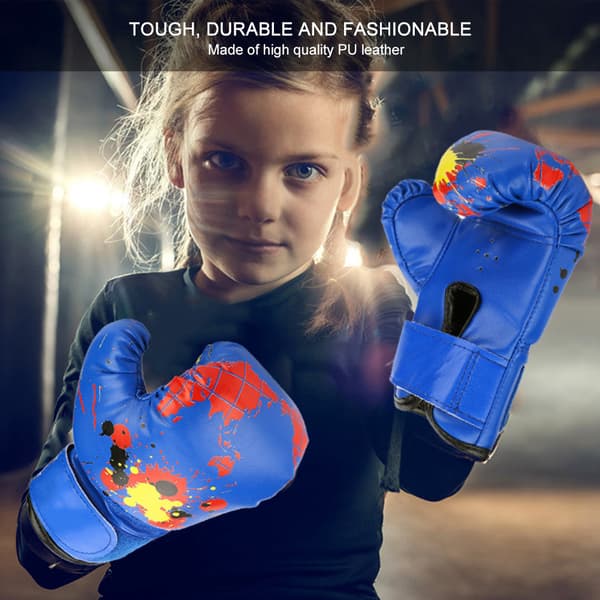 Baby Flickor Pojkar Barn Boxningshandskar Punch Träning Barn Fight Vantar (blå)_jar