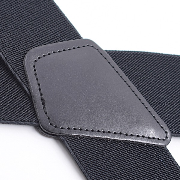 Herr Hängselhängslen seler 5 cm rygg Heavy Duty Biker Snowboard Bukser Elastiske 4 klips Navy Blue And White