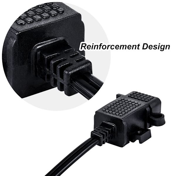 Motorcykel Vandtæt SAE til USB Kabel Adapter USB Oplader 2.1A Hurtigopladning