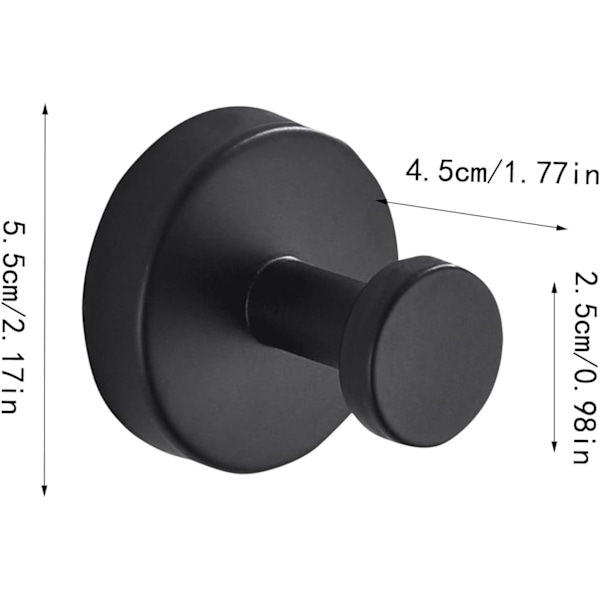 Swaise Sugekoppkroker uten boring, Håndklekroker i rustfritt stål for dusj/bad (4 stk) 4pcs