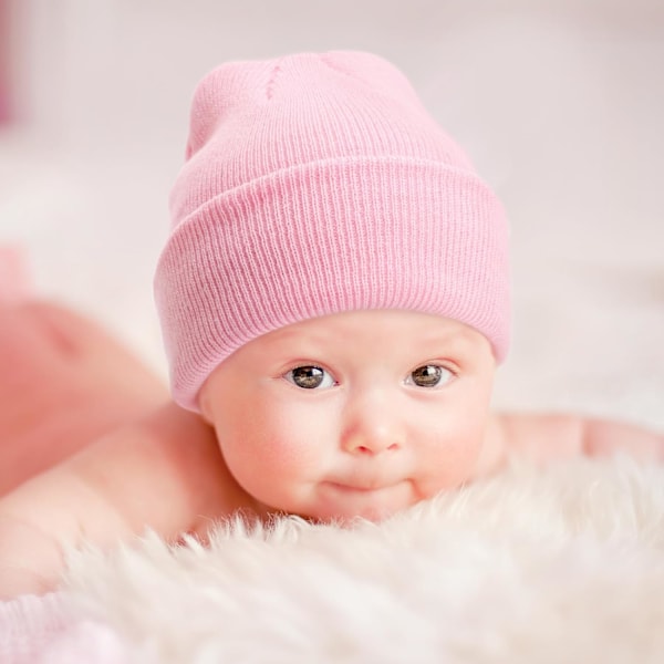 Vinterstrikket Beanie til Småbørn - Blød Unisex Varmt Hætte til Drenge og Piger 3 Pack Hats : White/Pink/Rose Red 2-6 years