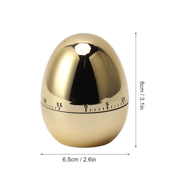 60 Minutters Eggtimer Mekanisk Kjøkkenklokke Manuell Timer Gold