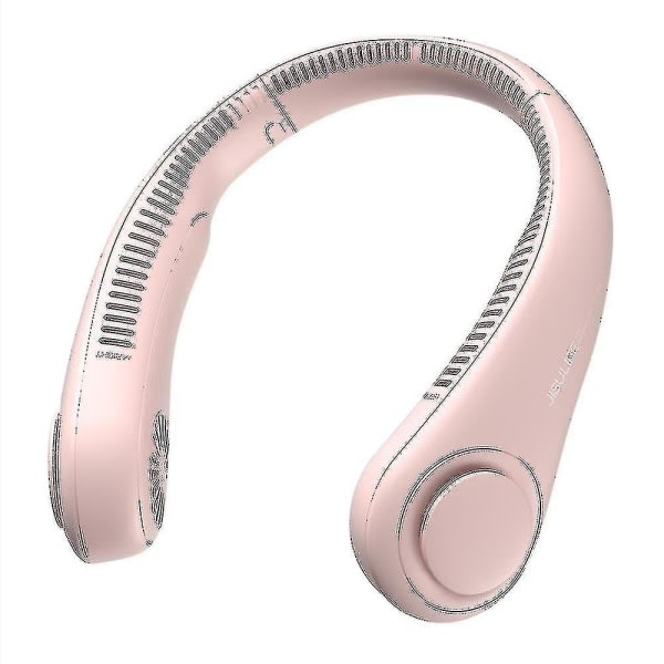 Jisulife Portable Neck Fläkt Elektrisk Trådlös Fläkt USB Uppladdningsbar Mini Ventilador Kylning Bladeless Mute Nackband Fläkt För Neck Fan Pink