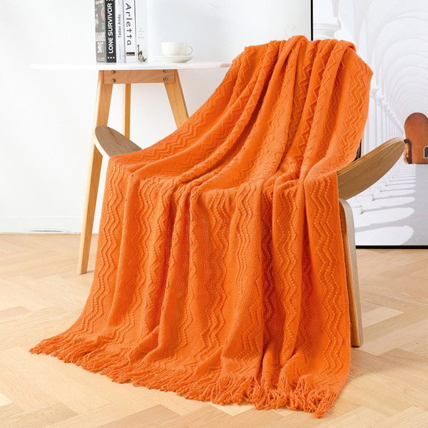 Pläd för soffa, pläd för säng, höstdekoration Rostfärgad höstpläd, Halloween-dekoration, 127x152 cm Brilliant orange