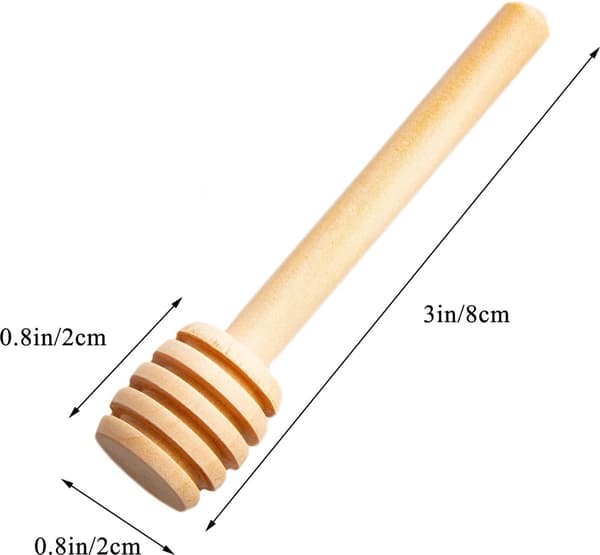 Honning Ske af Træ - 50 Stykker Honningpind - 8cm - Honningdypper - Honningdypperpinde - Honning Rørepind