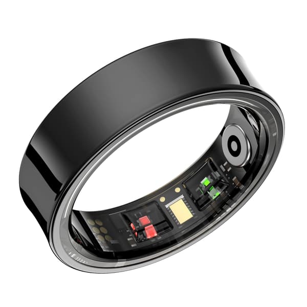 Den smarte ringen R09 kan måle hjertefrekvens, oksygenmetning, søvn, multisportmoduser, kroppstemperatur og ta bilder. Silver-7#