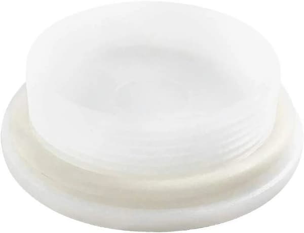 Trommelpropper 2 tommer fin gjenge poly buttress plugger for 55 gallon plasttromler, 4-pakning, hvit